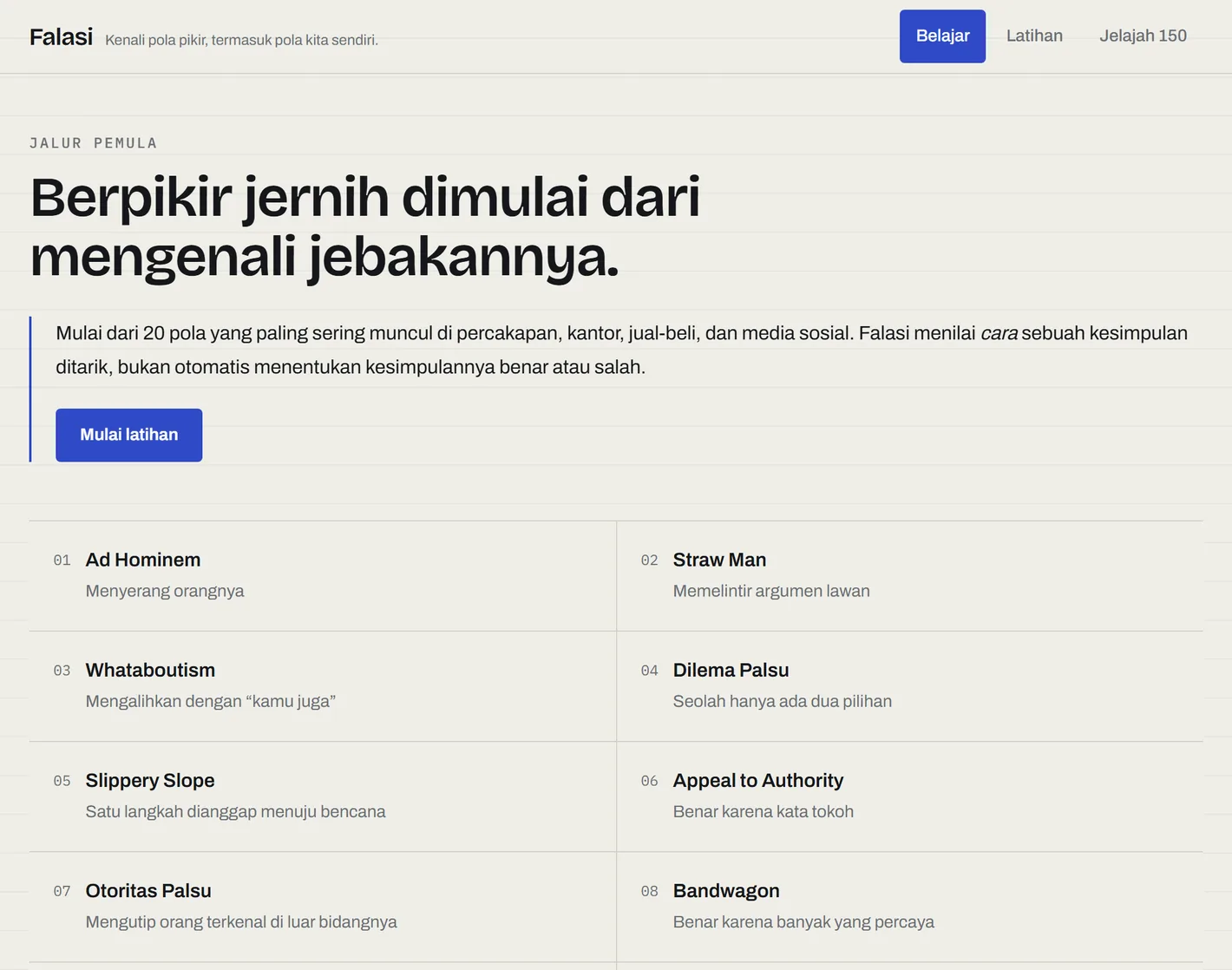 Tampilan Falasi