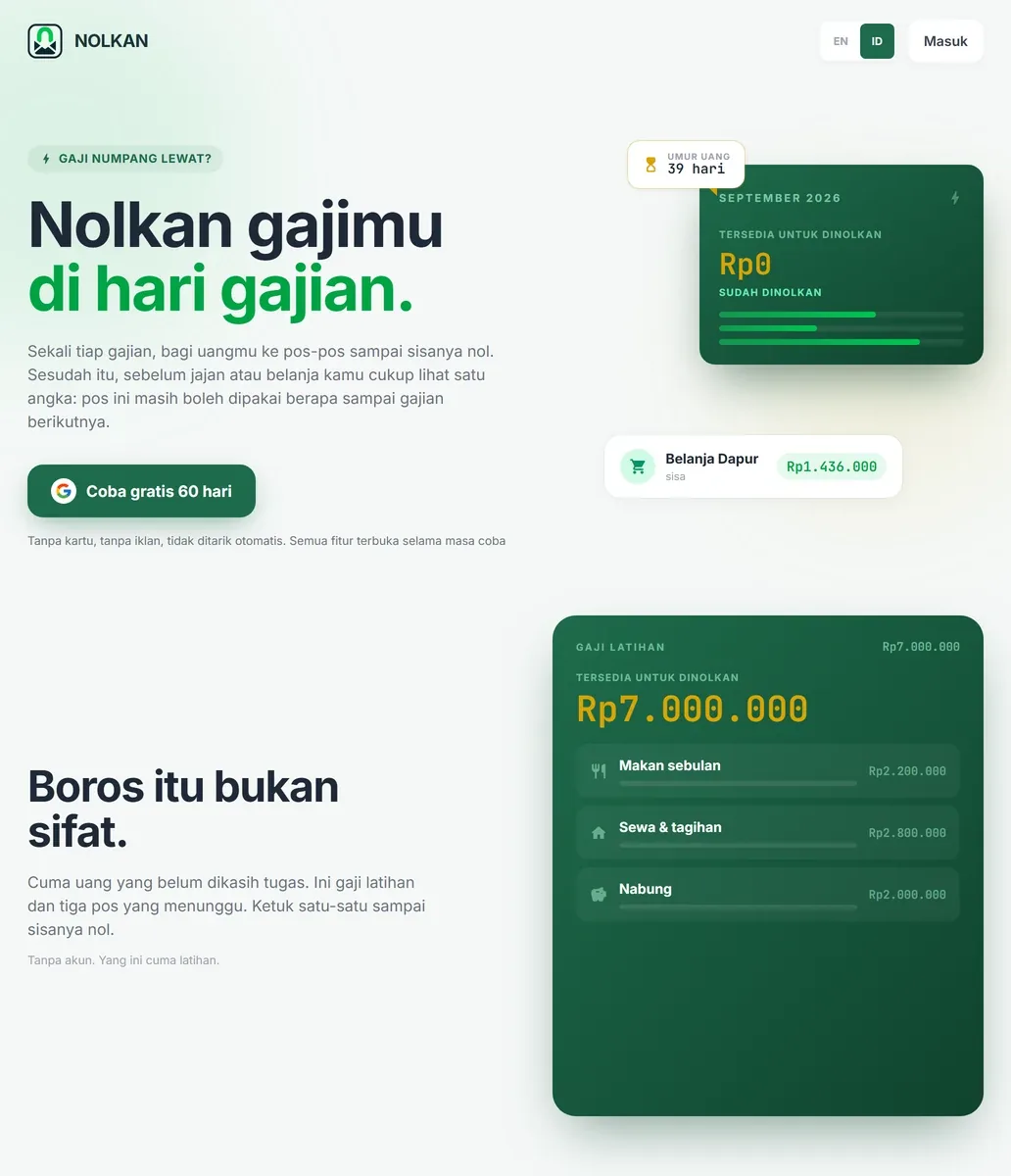 Nolkan, pengatur uang gaji